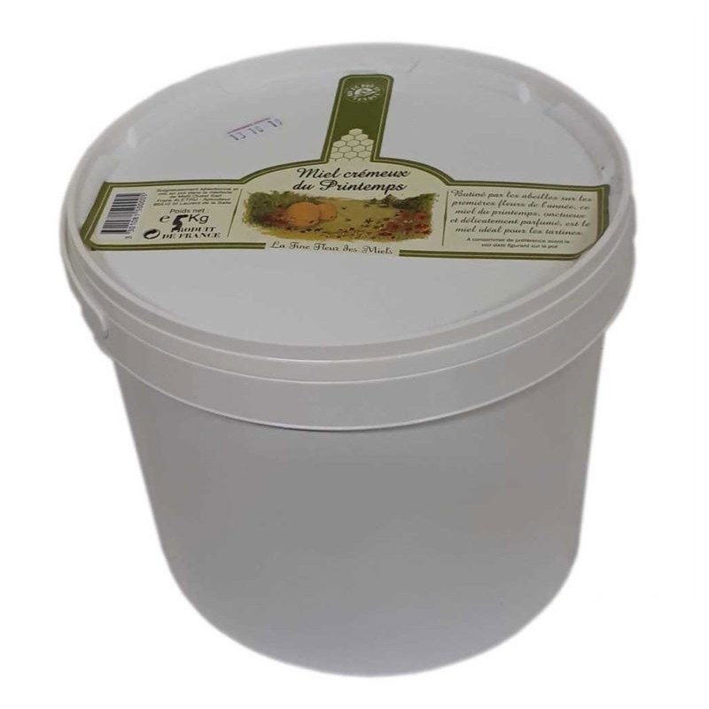 Miel crémeux du Printemps origine France : seau 5 kg